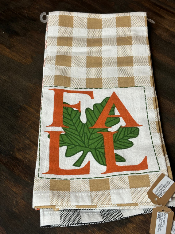 Annie Check Multicolor Harvest Tea Towel Set 1 of 3