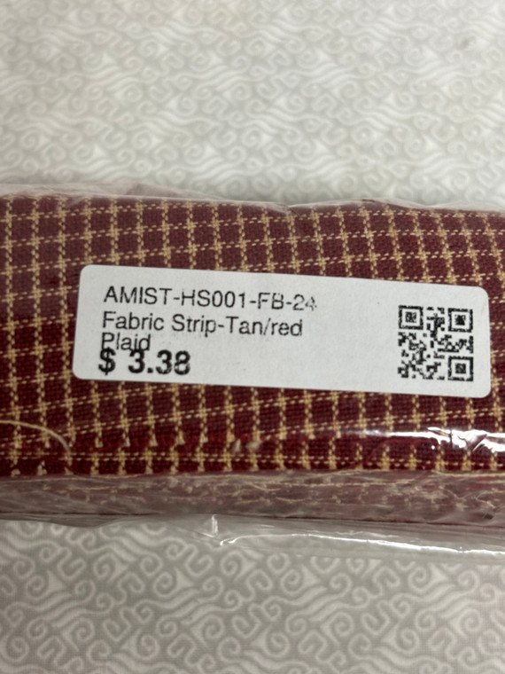 FABRIC STRIP-TAN/RED PLAID FABRIC STRIP-TAN/RED PLAID