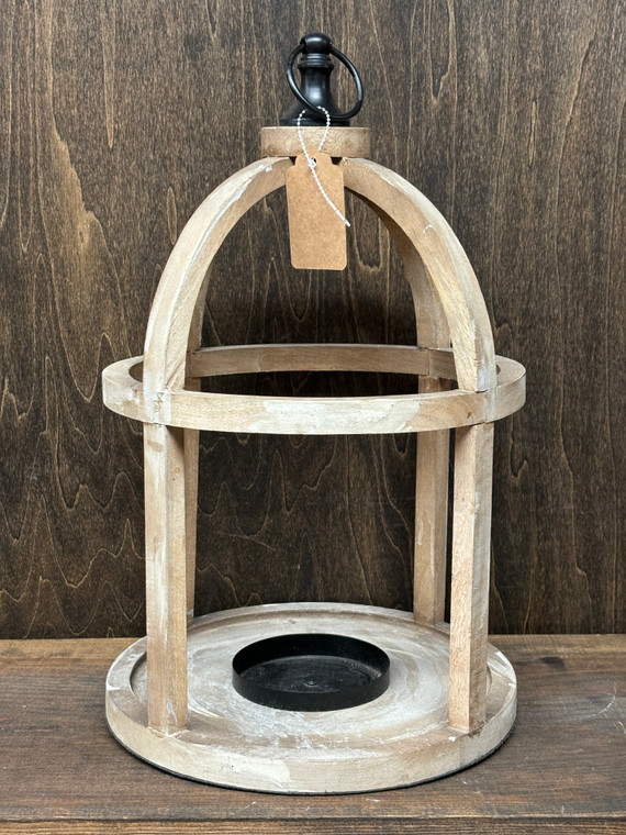 ROUND RUSTIC WOOD LANTERN