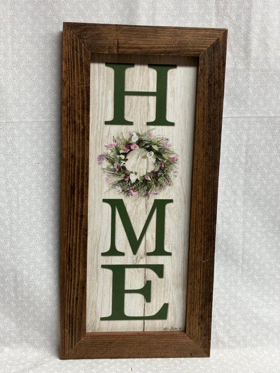 HOME SPRING WREATH - 7x17