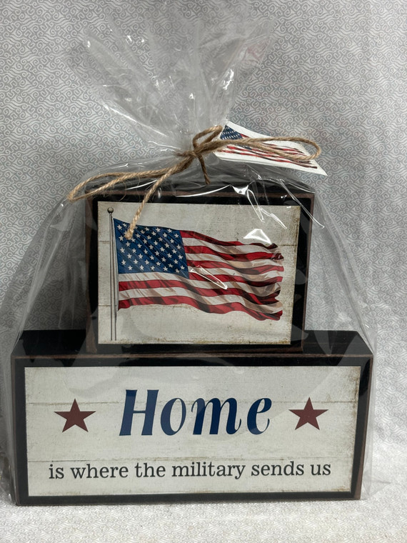 BLOCKS HOME WHERE MILITARY SENDS US