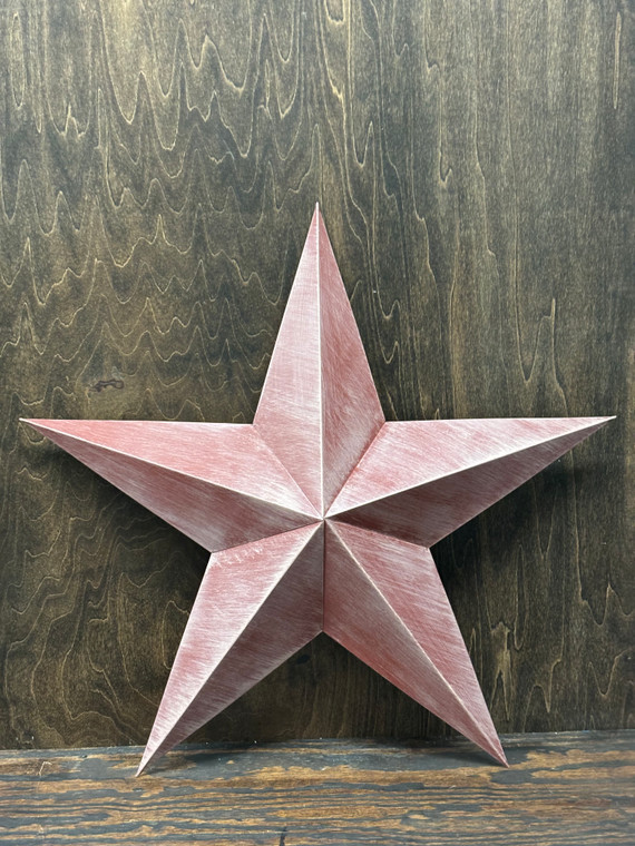 24" METAL RED BRUSHED STAR