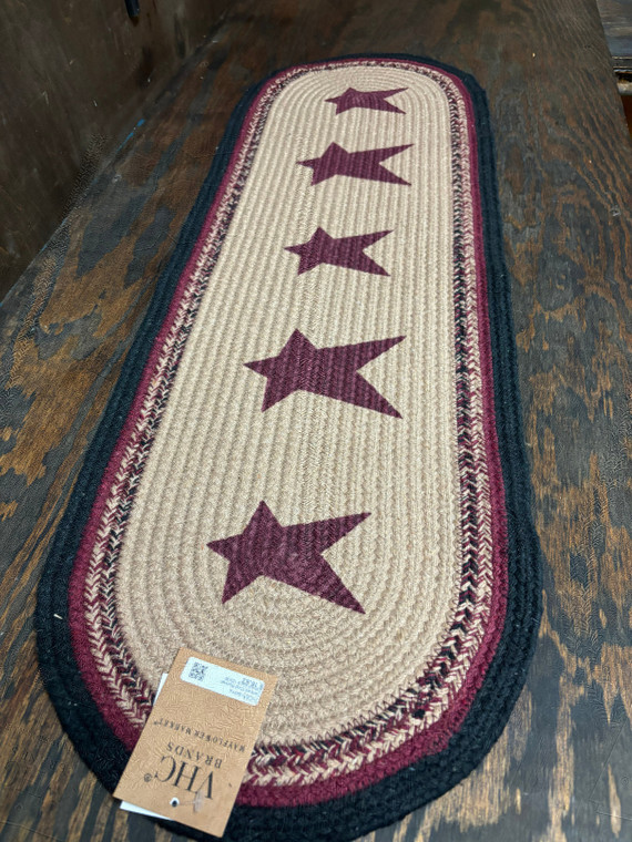 Connell Oval Runner Stencil Stars 12x36