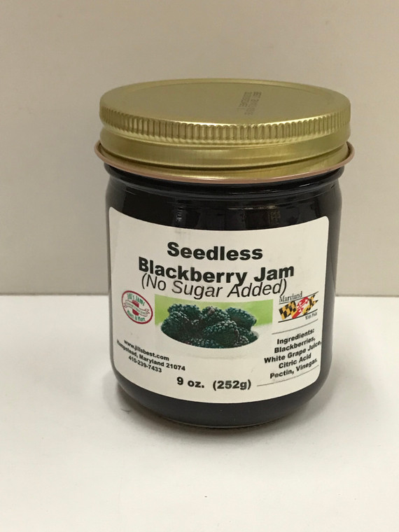 SEEDLESS BLACKBERRY JAM-NO SUGAR, 9 OZ.