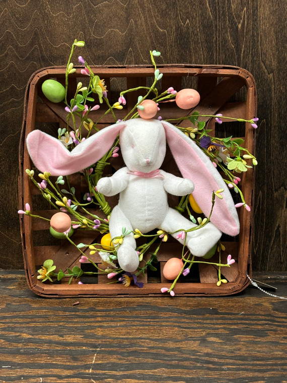 BUNNY BASKET_W/FLOWERS & EGGS
