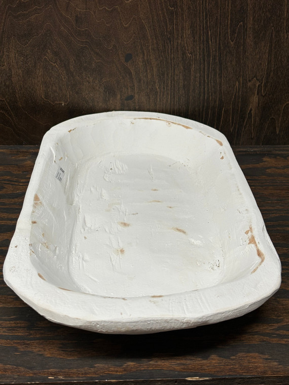 Medium Carved Bowl - White Wash