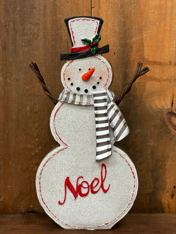 10" Polyresin Snowman with Noel