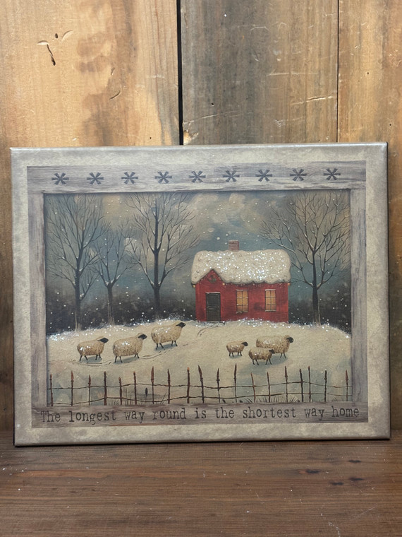 11X14 PRIMITIVE WINTER SHEEP