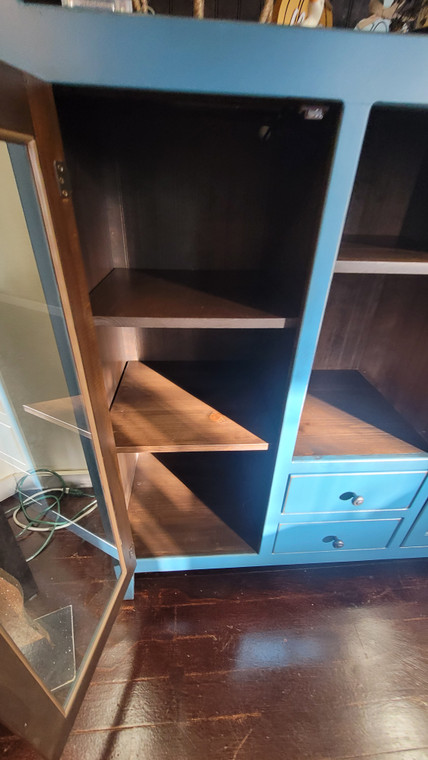 COLLECTORS CABINET-MOCHA/DENIM