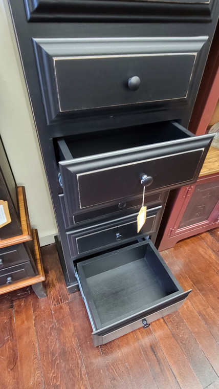 6 DRAWER NARROW CHEST-BLACK & BLACK