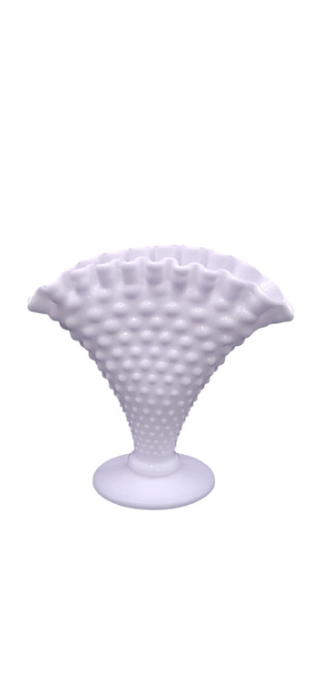 Fan Vase Fenton Milk Glass Hobnail