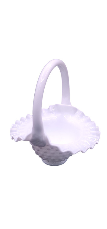 Basket Fenton Hobnail Milk Glass