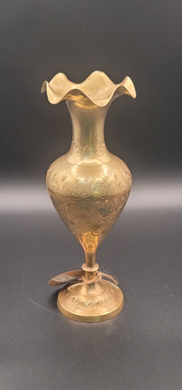 Etched Brass Vase