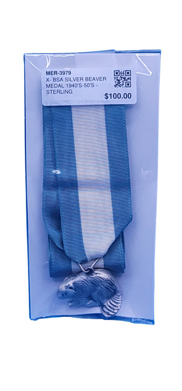 X- BSA SILVER BEAVER MEDAL 1940'S-50'S - STERLING