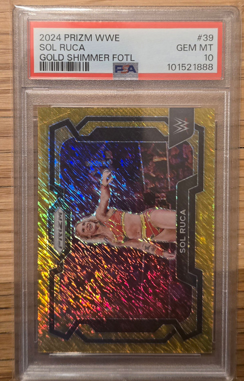 2024 PRIZM WWE SOL RUCA GOLD SHIMMER FOTL /5 PSA 10 (POP 2)