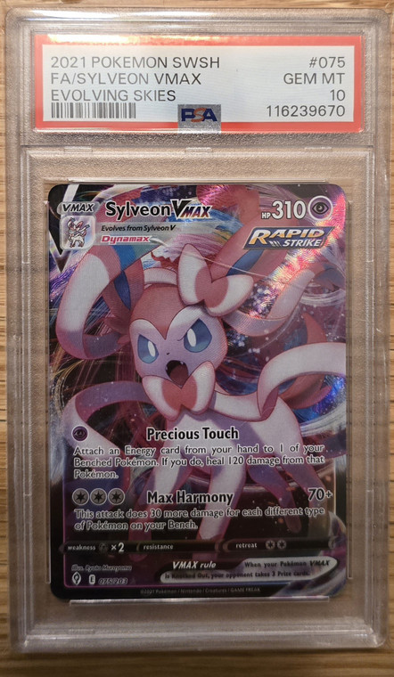 2021 POKEMON SWSH SYLVEON VMAX EVOLVING SKIES PSA 10