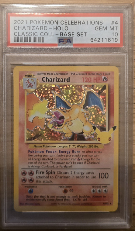 2021 POKEMON CELEBRATIONS CHARIZARD HOLO PSA 10