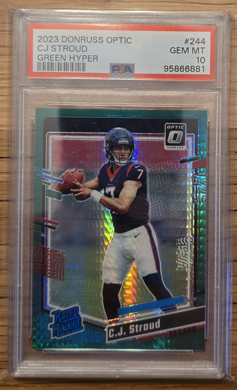 2023 Donruss Optic Green Hyper CJ Stroud RC PSA 10