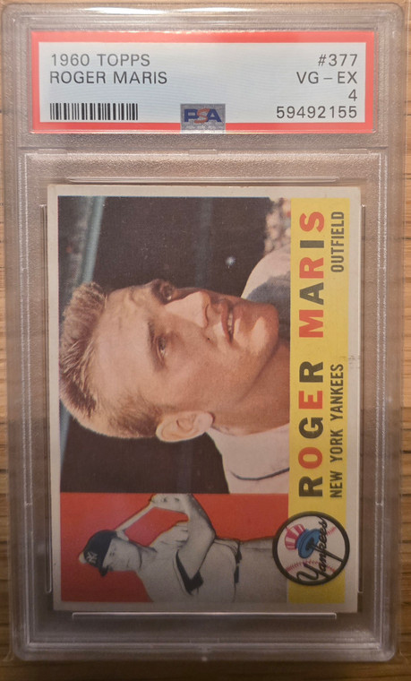 1960 TOPPS ROGER MARIS #377 PSA 4