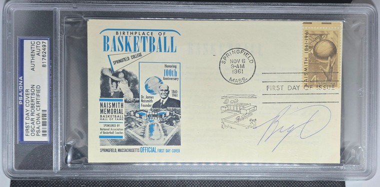 First Day Cover Oscar Robertson Auto Psa Authentic