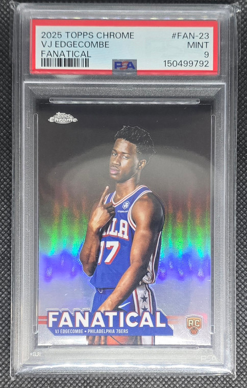 2025 Topps Chrome Vj Edgecombe Fanatical Rc Psa 9