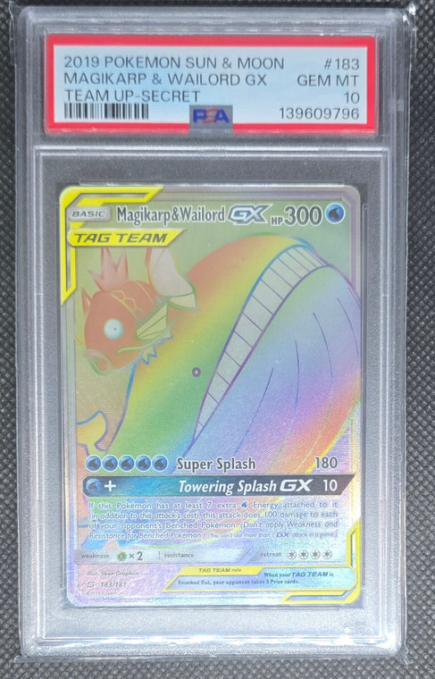 2019 Pokemon Sun & Moon Magikarp Wailord Psa 10