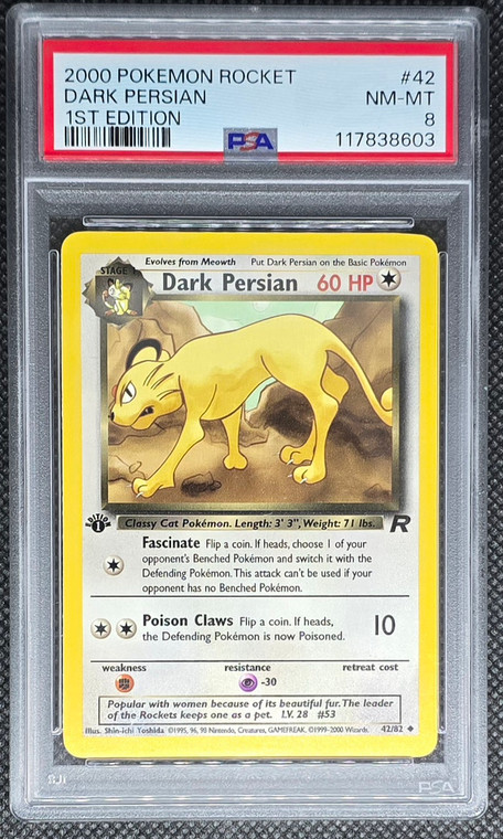 2000 Pokemon Rocket Dark Persian 1st Edition Psa 8