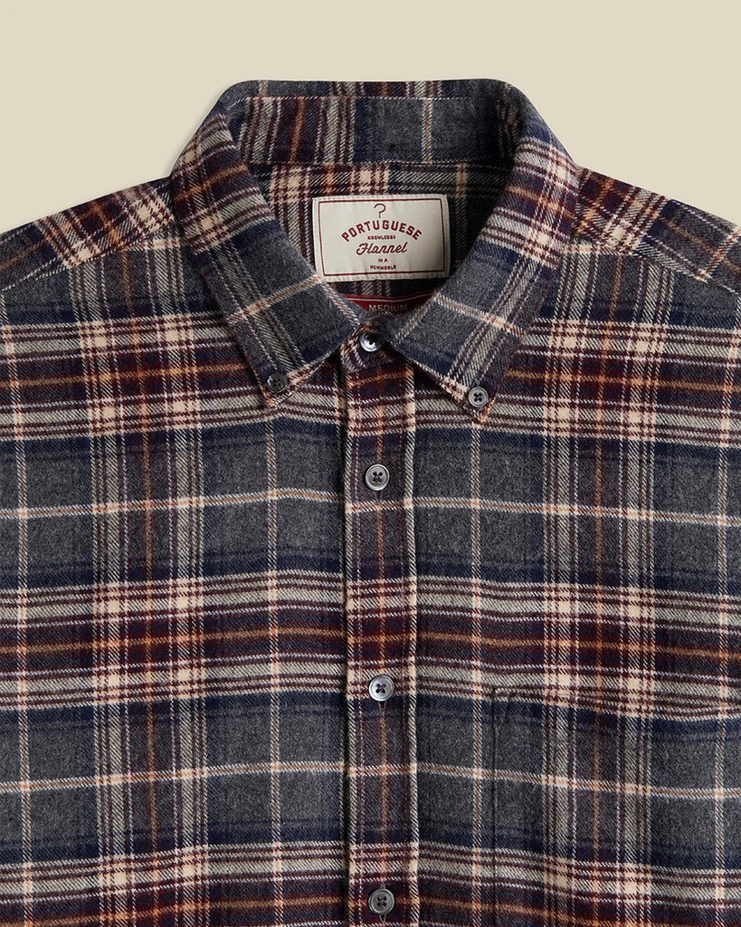 Portuguese Flannel Augusta Plaid cotton flannel l/s shirt.