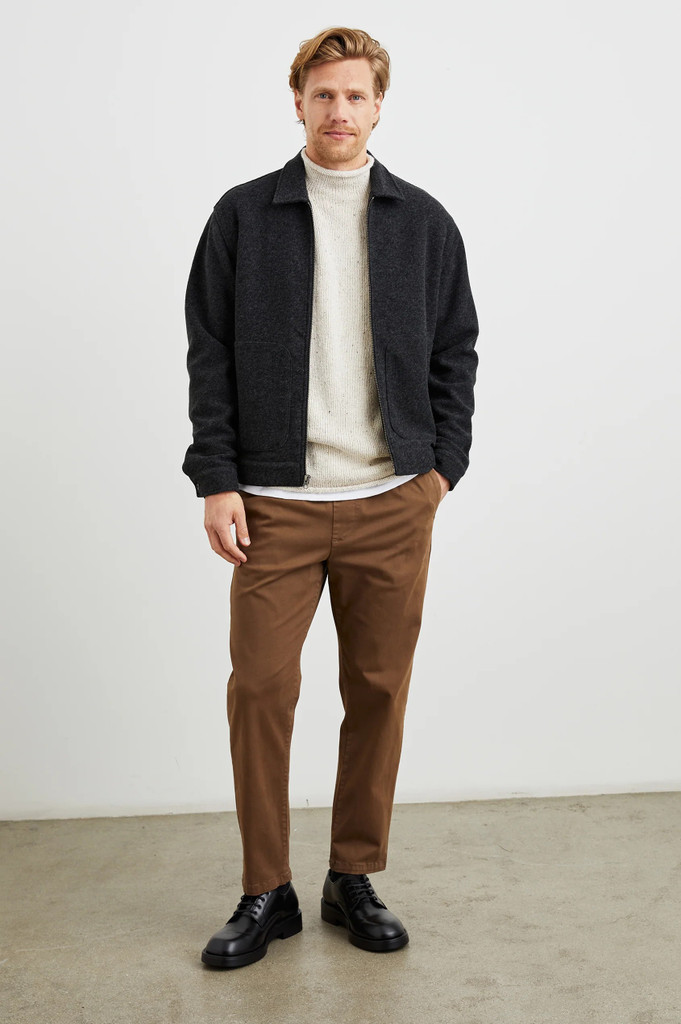 Rails Shael wool zip jacket in aviator style.