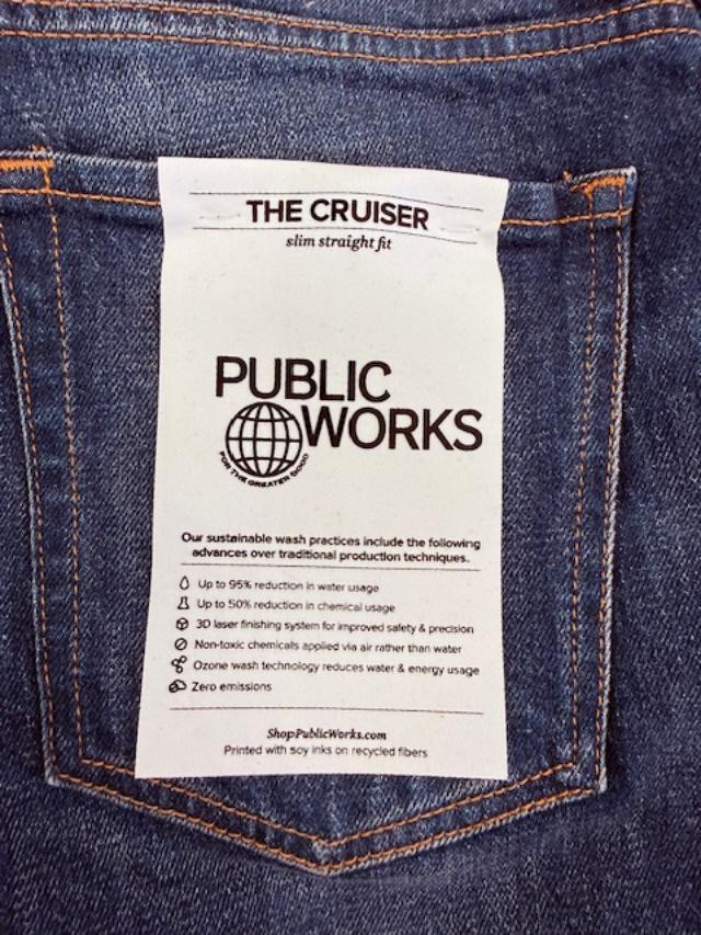 Public Works The Cruiser straight leg denim with stretch.
