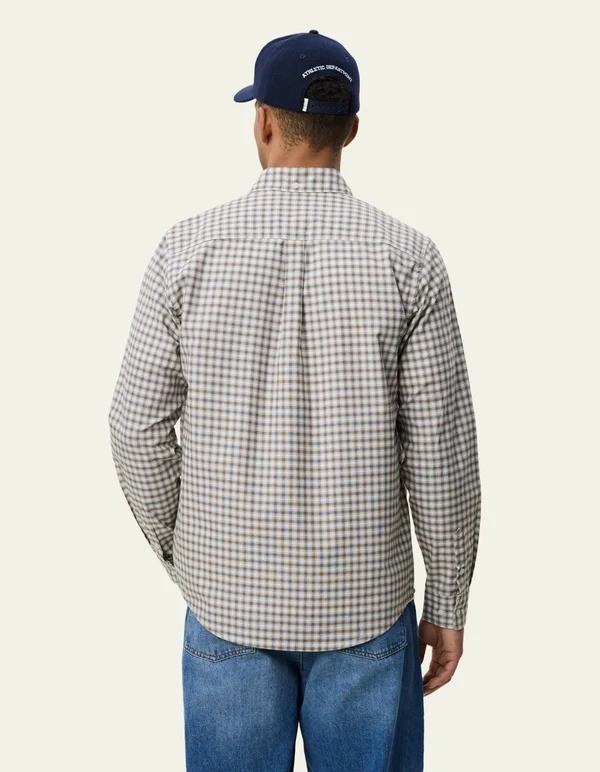 Les Deux Two Tone Mini Check Shirt in a classic two-tone check pattern with button front