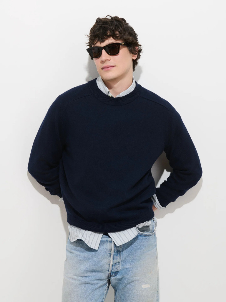 Alex Mill Winston Crew Neck Sweater in soft merino wool with classic crew neck
