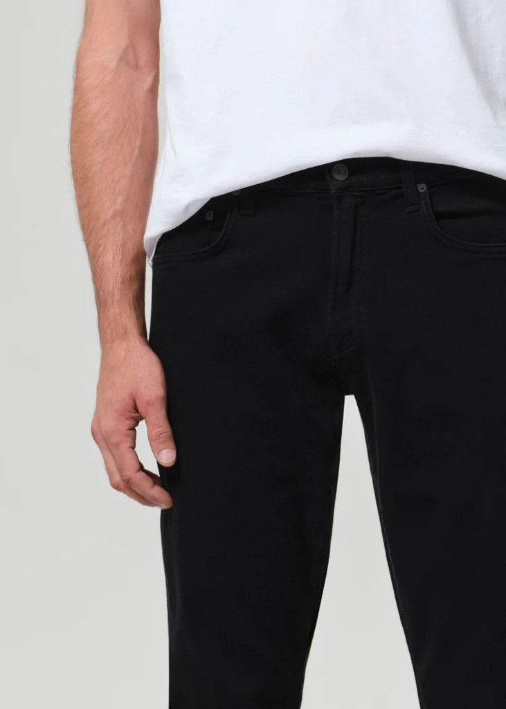 Citizens of Humanity Gage slim straight cashmere denim jeans in Starless black wash.
