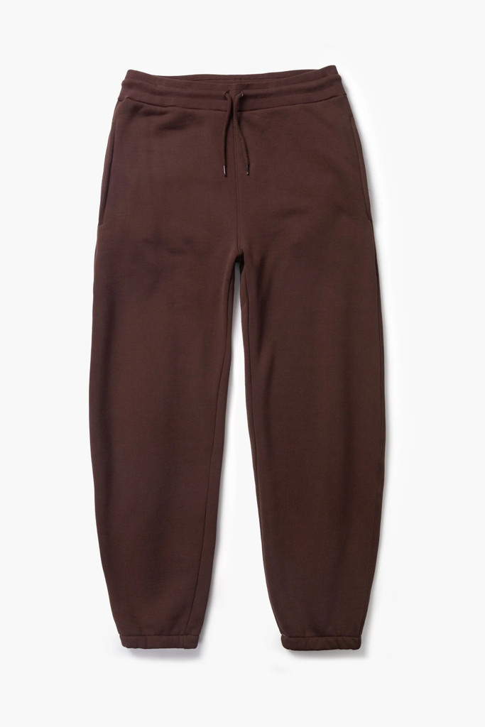 Power Goods 16oz heavy weight organic cotton sweat pant in coffee.