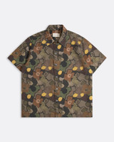 Far Afield Busi shirt in Yami print.  Short sleeve tencel blend shirt.