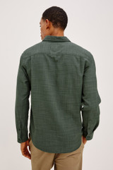 Shop the men's Rails Wyatt Shirt in Pine Etch, a Southern California-inspired button-down. Crafted from 100% breathable, textured cotton slub, it features a relaxed fit, single chest pocket, and point collar. Perfect for effortless, smart-casual everyday wear.