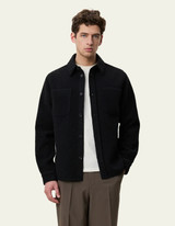 Les Deux Bouclé Overshirt in textured bouclé fabric with button front