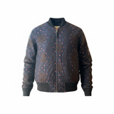 Kardo Max quilted bomber with unique embroidery.
