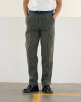 Original Madras Trading Company relaxed trouser in striped denim.