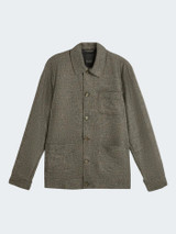 Sand Copenhagen Aiden pocket microcheck overshirt.