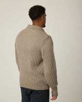 Peregrine Fisherman cardigan in British merino wool.