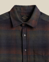 Portuguese Flannel Old Pine plaid flannel long sleeved shirt.
