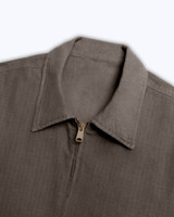 Alex Crane pac flannel lined zip jacket in Juniper. 100% cotton ripstop.
