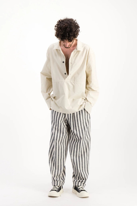Parages Nomad pant in striped linen and cotton fabric.