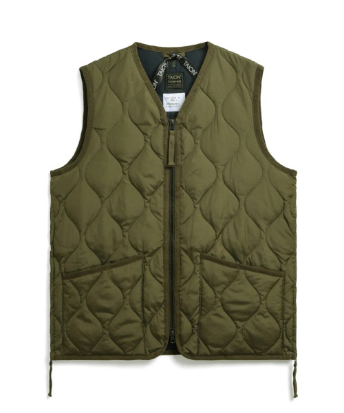 Taion down Military zip vee neck vest.