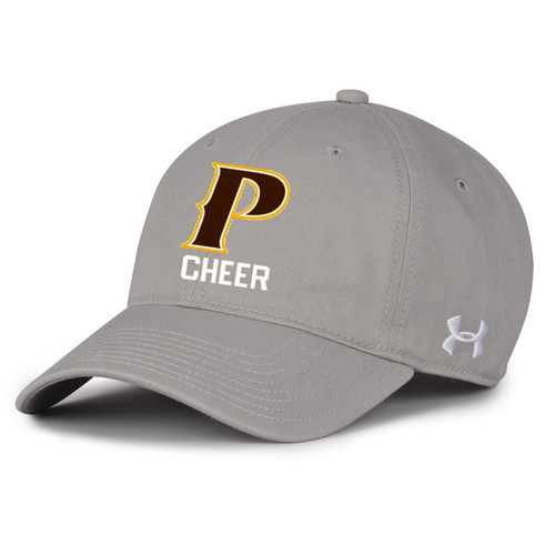 Adult Garment Washed Twill Cap - "P - CHEER" [colors: gray, white]