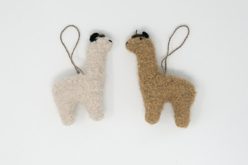 Handmade Wool Felt Alpaca Face Bag Charm