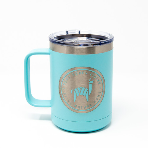 blue alpaca four acres living mug 