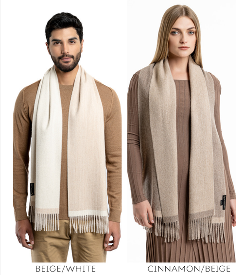 Undyed Double Faced Alpaca Scarf