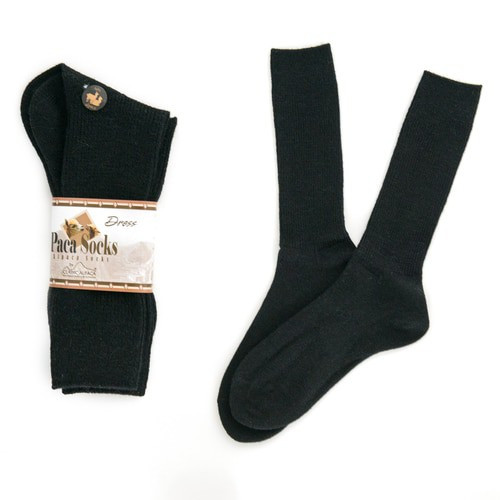 Alpaca dress socks against white background 